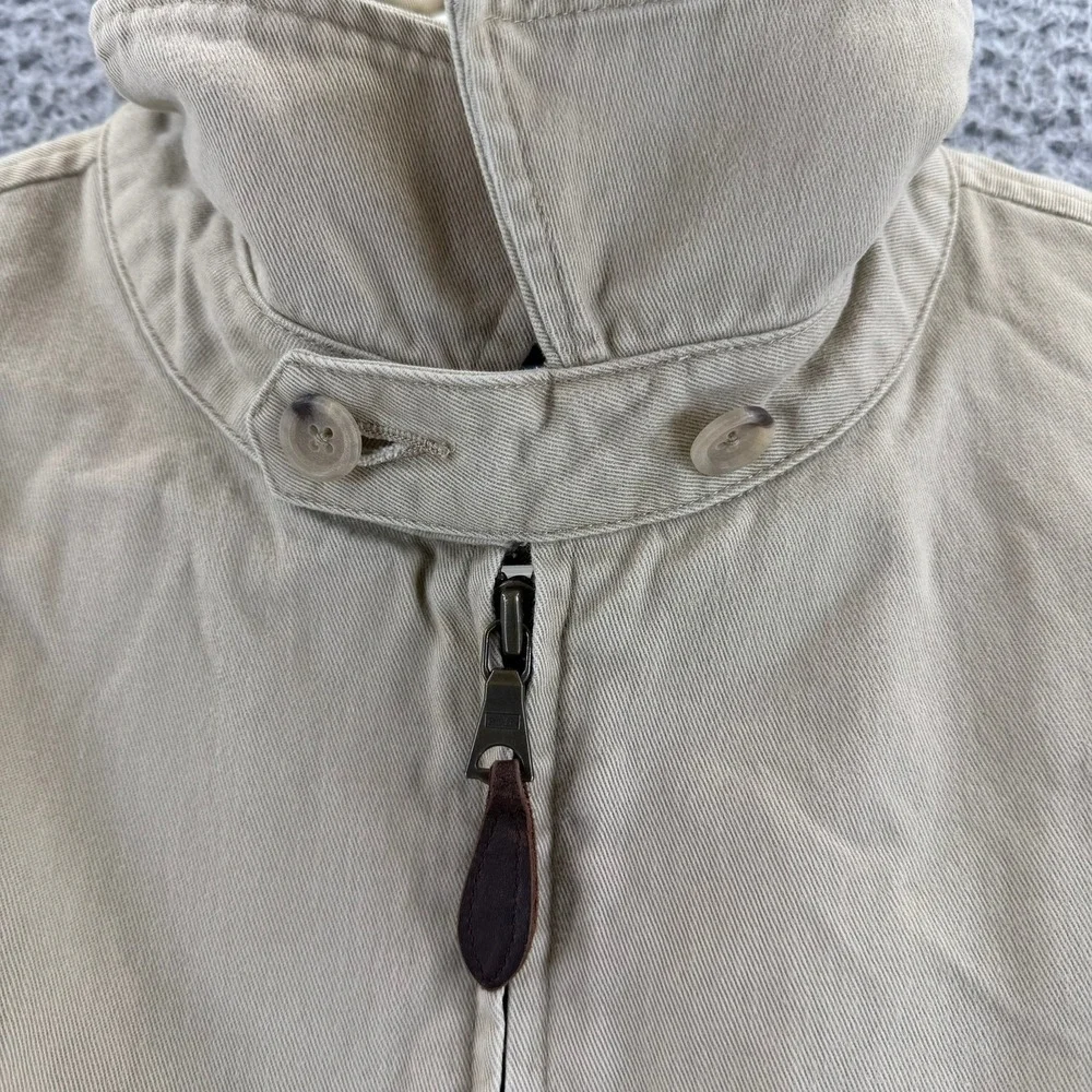 Vintage Polo Ralph Lauren Bi Swing Harrington Jacket Tan Beige Plaid Lined Men L